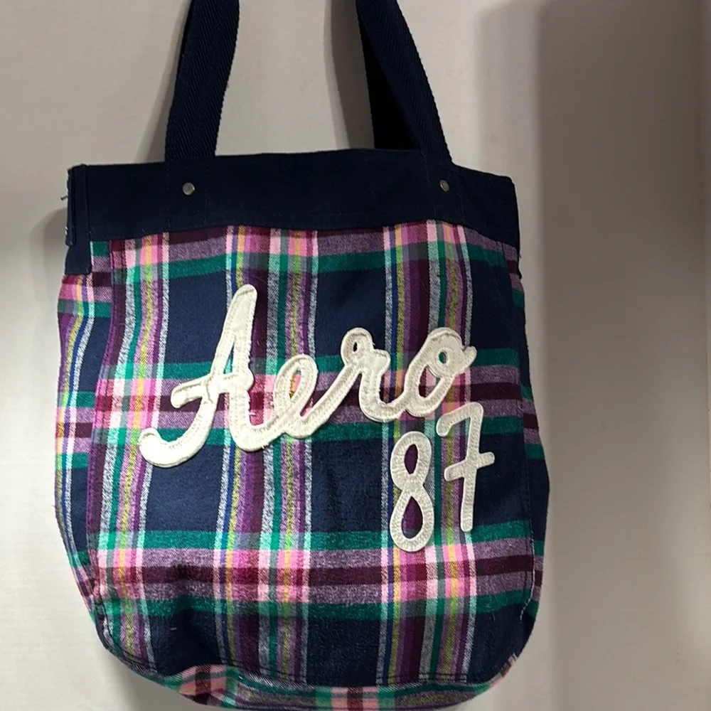 Women's Plaid Tote Bag - Multicolor - Picture 1 of 4